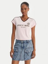 Juicy Couture T-Shirt Juicy Wag JCWCT126319 Różowy Slim Fit. Czerwone t-shirty damskie Juicy Couture, xxs, bez wzorów, bez kołnierzyka. Za 199.99 zł.
