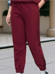 Spodnie jogger - bordowy. Czerwone spodnie sportowe damskie Sinsay, l, bez wzorów. W wyprzedaży za 27.99 zł.