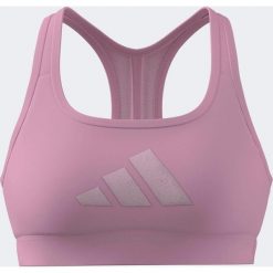 Stanik sportowy ADIDAS. Czerwone koszulki sportowe damskie Adidas, l, bez wzorów, z materiału, bez ramiączek, na fitness i siłownię. Za 129.99 zł.