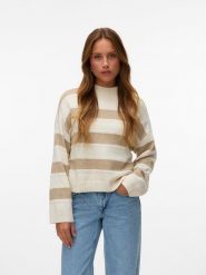 Vero Moda Sweter w kolorze beżowym rozmiar: XS. Brązowe swetry klasyczne damskie Vero Moda, xs, bez kołnierzyka. Za 74.46 zł.
