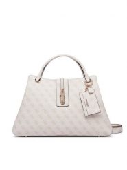 Guess Torebka Yvonne Logo HWSG23 78220 Kremowy. Białe kuferki damskie Guess, z aplikacjami, ze skóry, bez dodatków. Za 674.99 zł.