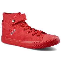 Czerwone Trampki Big Star Damskie Półbuty Na Rzep. Czerwone trampki damskie Big Star, bez wzorów, z gumy, za kostkę, bez zapięcia. Za 85.00 zł.