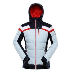 Kurtka damska narciarska puchowa Alpine Pro Ferera. Niebieskie kurtki sportowe damskie Alpine Pro, na zimę, bez wzorów, z puchu, bez kaptura. W wyprzedaży za 849.00 zł.
