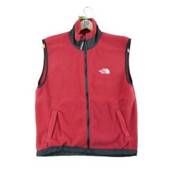 Second life - Damska Wiatrowa Kurtka Vintage TNF z Polaru - Stan bardzo dobry. Czerwone kurtki damskie The North Face, bez wzorów, z polaru, bez kaptura. Za 149.06 zł.