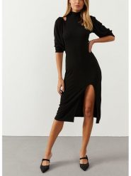 Milan Kiss Sukienka w kolorze czarnym rozmiar: L. Czarne sukienki damskie Milan Kiss, bez wzorów, bez ramiączek. Za 130.99 zł.
