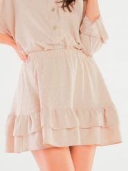 Awama Spódnica w kolorze beżowym rozmiar: S/M. Brązowe spódnice damskie Awama, m, bez wzorów, mini. Za 219.99 zł.