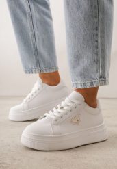 Białe Sneakersy VICES na Grubej Podeszwie z Bieżnikiem Zdobionej Gwiazdką Natevia. Białe obuwie sportowe damskie Born2be, na lato, z jeansu, bez zapięcia. Za 109.99 zł.