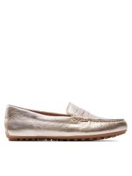 Caprice Mokasyny 9-24651-42 Złoty. Żółte mokasyny damskie Caprice, ze skóry, bez obcasa. Za 187.99 zł.