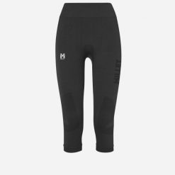 Legginsy termoaktywne damska MILLET Drynamic Soft 3/4 Tight W. Czarne legginsy damskie Millet, na zimę, s, bez wzorów, z dzianiny, narciarskie. Za 199.00 zł.