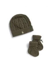 Polo Ralph Lauren Zestaw Czapka i Skarpety 320P01426506 Zielony ciemny. Zielone skarpetki chłopięce Polo Ralph Lauren, bez wzorów, z bawełny. Za 579.99 zł.