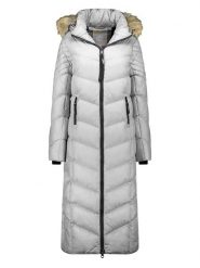 Geographical Norway Płaszcz zimowy "Capucine" w kolorze jasnoszarym rozmiar: XL. Szare płaszcze damskie Geographical Norway, na zimę, xl, bez wzorów, z puchu, bez kaptura. Za 243.95 zł.