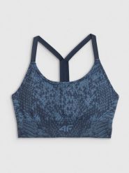 4F Biustonosz treningowy z niskim wsparciem - turkusowy XL/XXL. Niebieskie biustonosze sportowe damskie 4F, bez wzorów, z dzianiny. Za 119.99 zł.