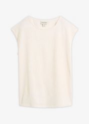 T-shirt z materiału ze strukturą. Białe t-shirty damskie bonprix, bez wzorów, bez kołnierzyka. Za 69.99 zł.