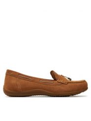 Geox Mokasyny D Vega Moc D35DNA 00022 C6001 Brązowy. Brązowe mokasyny damskie Geox, ze skóry, bez obcasa. Za 289.99 zł.