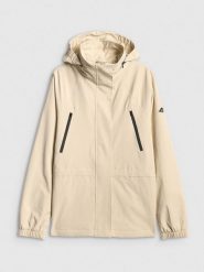 4F Parka przejściowa membrana 5000 damska - beżowa XXL. Brązowe parki damskie 4F, l, ze skóry, bez kaptura. Za 399.99 zł.