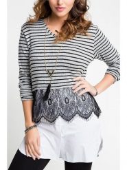 Milan Kiss Koszulka w kolorze czarno-szarym rozmiar: S. Czarne koszulki damskie Milan Kiss, s, bez wzorów, z koronki, bez kołnierzyka, bez ramiączek. Za 82.99 zł.