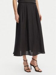 Marella Spódnica trapezowa Biada 2615101082 Czarny Regular Fit. Czarne spódnice damskie Marella, bez wzorów, ze lnu. Za 689.99 zł.