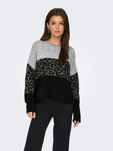 ONLY Sweter w kolorze czarno-szarym rozmiar: XS. Czarne swetry klasyczne damskie Only, xs, bez kołnierzyka. Za 92.21 zł.