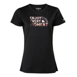 Koszulka Damska Fingal VIII Enjoy Every Moment. Czarne bluzki damskie Regatta, m, bez wzorów, sportowe, bez kołnierzyka, bez ramiączek. Za 35.99 zł.