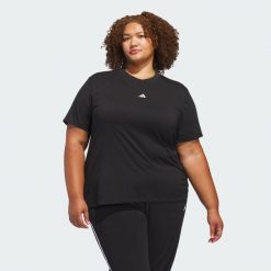 Koszulka Small Logo (Plus Size). Białe koszulki damskie Adidas, plus size, bez wzorów, z bawełny, bez kołnierzyka, bez ramiączek. Za 109.00 zł.