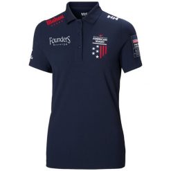 Damska koszulka polo Helly Hansen Crew Tech. Niebieskie bluzki damskie Helly Hansen, bez wzorów, bez kołnierzyka, bez ramiączek. W wyprzedaży za 297.65 zł.