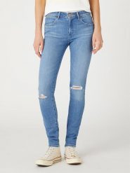 Wrangler Dżinsy "Riptide" - Skinny fit - w kolorze błękitnym rozmiar: W29/L30. Niebieskie jeansy damskie Wrangler, z podwyższonym stanem. Za 206.45 zł.