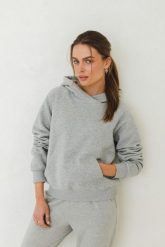 BLUZA RITA SZARY MELANŻ L - Flawless. Szare bluzy damskie Flawless, na zimę, l, bez wzorów, z bawełny, bez kaptura. Za 339.00 zł.