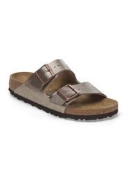 Birkenstock Klapki "Arizona" w kolorze szarobrązowym rozmiar: 36. Szare klapki damskie Birkenstock, bez wzorów, z otwartym noskiem, bez obcasa, bez zapięcia. Za 339.95 zł.