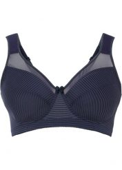 Biustonosz minimizer bez fiszbinów z wyściełanymi ramiączkami. Czarne biustonosze bonprix, bez wzorów. Za 64.99 zł.