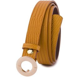 Pasek skórzany BELTIMORE r.95-110 cm O16 miodowy. Pomarańczowe paski damskie bez wzorów. Za 54.99 zł.
