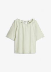 Koszulka oversize z bawełny organicznej. Zielone bluzki damskie bonprix, bez wzorów, z bawełny, bez kołnierzyka, bez ramiączek. Za 89.99 zł.