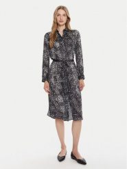 Calvin Klein Sukienka koszulowa LV044C060G Granatowy Regular Fit. Niebieskie sukienki damskie Calvin Klein, bez wzorów, z syntetyku, bez ramiączek. Za 419.99 zł.