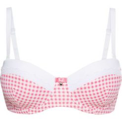 Biustonosz w ludowym stylu bonprix jasnoróżowo-biały. Białe biustonosze bonprix. Za 44.99 zł.