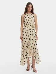 Marella Sukienka koktajlowa Fiero 2613221112 Beżowy Regular Fit. Brązowe sukienki damskie Marella, bez wzorów, z wiskozy, wizytowe, bez ramiączek. Za 1,879.00 zł.