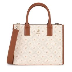 Torebka Beverly Hills Polo Club. Brązowe kuferki damskie Beverly Hills Polo Club, bez wzorów, bez dodatków. Za 269.99 zł.
