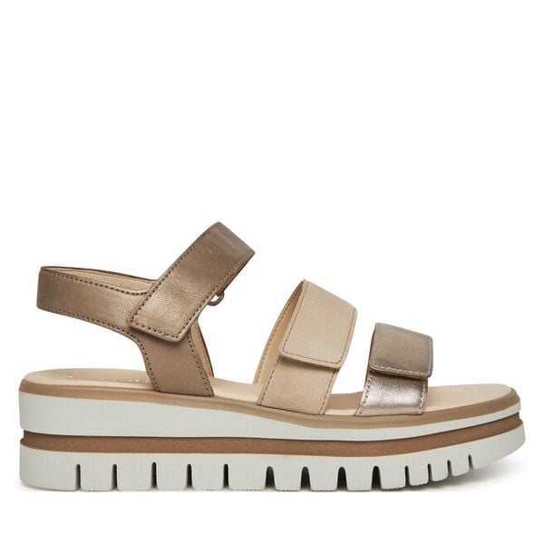 Sandały Gabor. Żółte sandały damskie Gabor, bez wzorów, bez obcasa, na koturnie, bez zapięcia. Za 649.99 zł.