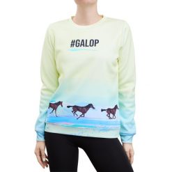 Bluza jeździecka damska GALOP WEAR konie w galopie #Galop. Niebieskie bluzy damskie GALOP WEAR, m, bez wzorów, z materiału, bez kaptura. Za 279.00 zł.