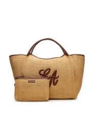 Emporio Armani Torebka EW001008 AF25819 M1334 Brązowy. Brązowe shopper bag Emporio Armani, ze skóry, bez dodatków. Za 1,799.00 zł.