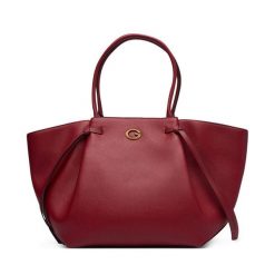 Torebka Guess. Czerwone shopper bag Guess, z aplikacjami, bez dodatków. Za 674.99 zł.