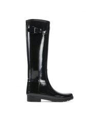 Hunter Kalosze W Org Refined Gloss WFT2200RGL Czarny. Czarne kalosze damskie Hunter, bez wzorów, z tworzywa sztucznego. Za 399.99 zł.