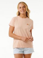 Rip Curl Koszulka "Wild Bloom Standard" w kolorze beżowym rozmiar: S. Brązowe bluzki damskie Rip Curl, s, bez wzorów, z bawełny, bez kołnierzyka, bez ramiączek. Za 66.00 zł.