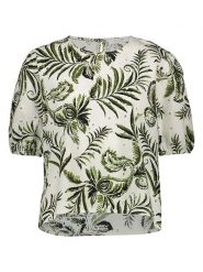 SisterS point Bluzka w kolorze kremowo-zielonym rozmiar: L. Brązowe bluzki damskie Sisters Point, l, bez wzorów, bez kołnierzyka, bez ramiączek. Za 52.05 zł.