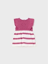 Mayoral Sukienka codzienna 1805 Różowy Regular Fit. Czerwone sukienki dziewczęce Mayoral, bez wzorów, z bawełny, bez ramiączek, proste. Za 149.99 zł.
