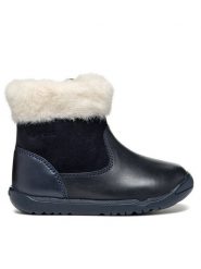 Geox Kozaki B Macchia Girl B464PC 08522 C4002 Granatowy. Niebieskie kozaki dziewczęce Geox, bez wzorów, z materiału, bez obcasa, bez zapięcia. Za 269.99 zł.