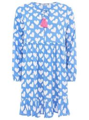 Zwillingsherz Sukienka "Heart Classic" w kolorze błękitno-białym rozmiar: L/XL. Białe sukienki damskie Zwillingsherz, bez wzorów, z wiskozy, bez ramiączek. Za 127.05 zł.