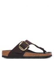 Birkenstock Japonki Gizeh Big Buckle 1033002 Brązowy ciemny. Brązowe klapki damskie Birkenstock, bez wzorów, ze skóry, bez obcasa, bez zapięcia. Za 611.99 zł.