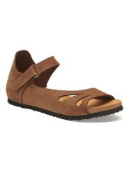 Comfortfusse Skórzane sandały w kolorze jasnobrązowym rozmiar: 42. Brązowe sandały damskie Comfortfüße, bez wzorów, ze skóry, z otwartym noskiem, bez obcasa, bez zapięcia. Za 276.71 zł.