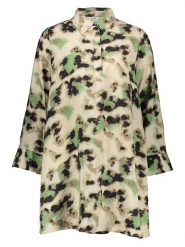 JDY Sukienka "Millie" w kolorze beżowo-czarno-zielonym rozmiar: XS. Brązowe sukienki damskie JDY, bez wzorów, bez ramiączek. Za 79.40 zł.