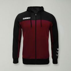 Kurtka Flex do biegania i treningu czarno-bordowa. Czarne kurtki damskie LEGEA, xl, bez wzorów, z bawełny, bez kaptura. Za 72.00 zł.