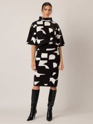 APART Spódnica w kolorze czarno-białym rozmiar: 36/38. Czarne spódnice damskie Apart, bez wzorów, midi. Za 166.49 zł.